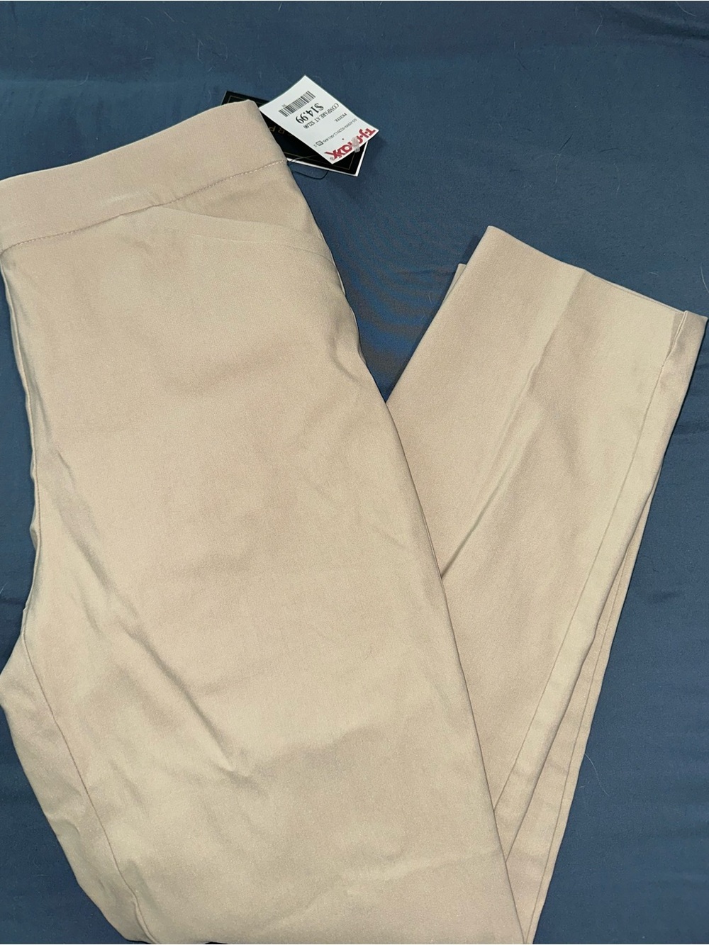 Slim Pull-On Pants in Beige